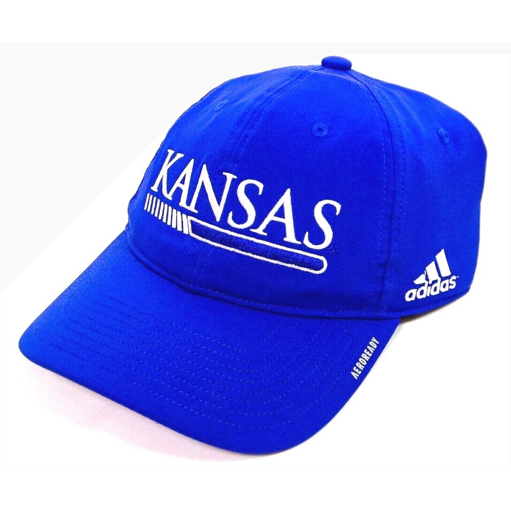 Adidas Kansas Jayhawks AEROREADY Baseball Cap Blue Adjustable KANSAS